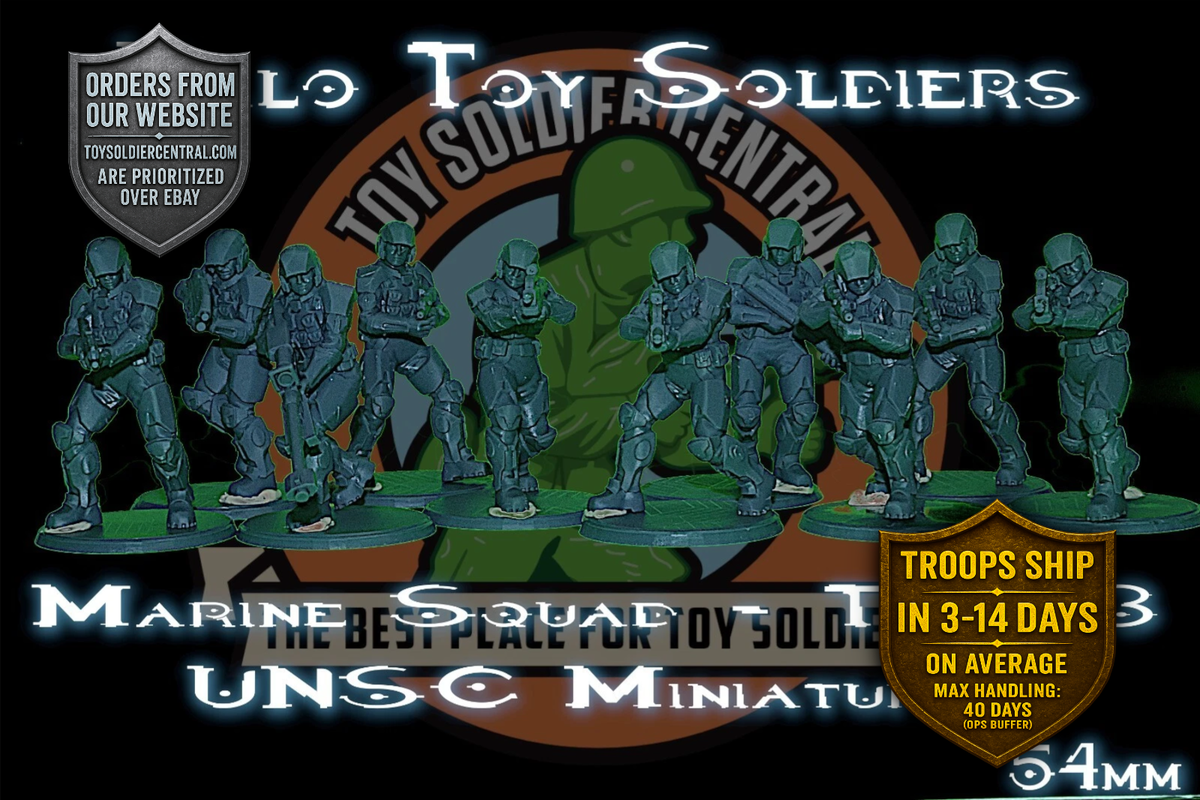 Halo Toy Soldiers - Marines 54mm (1:32 Scale) - 10 Man Squad