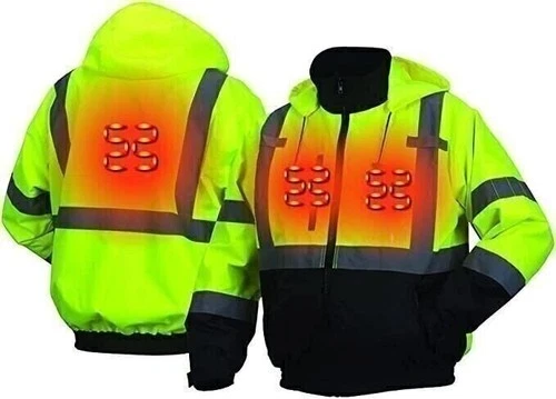 Pyramex Heated Waterproof Jacket, Hi Vis Lime - product listing photo