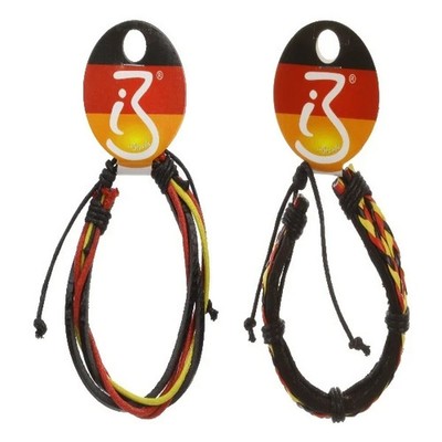 10x Set 2 Armbänder Fußball Leder Deutschland Fan Artikel WM+EM #80159