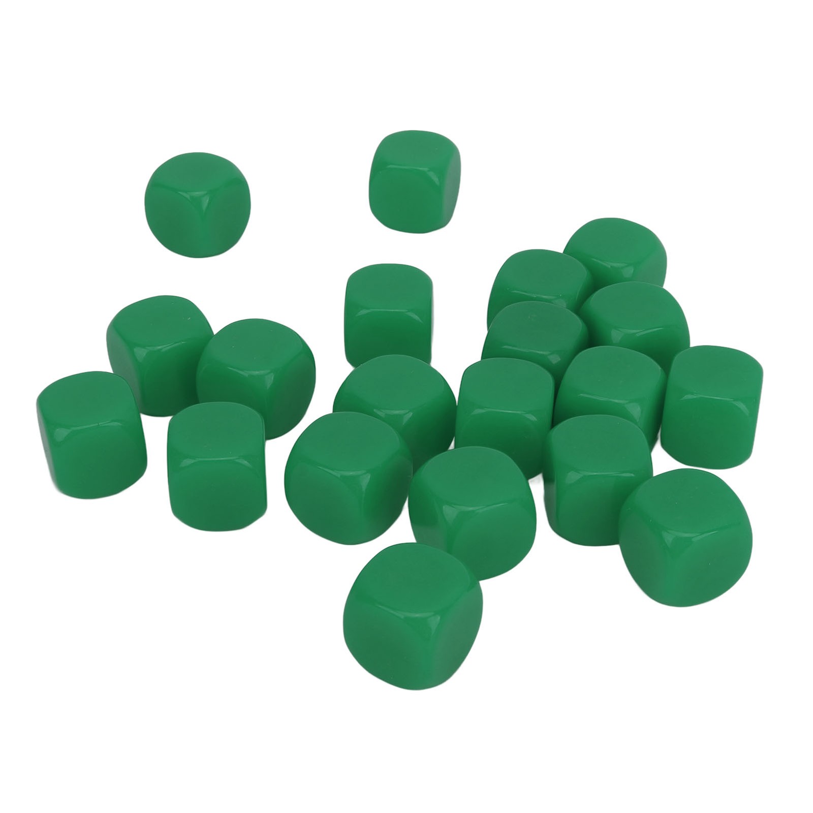 ✿ (Green)20pcs Dice Round Corner Blank Plastic 16mm Teaching Toys Dice For EC