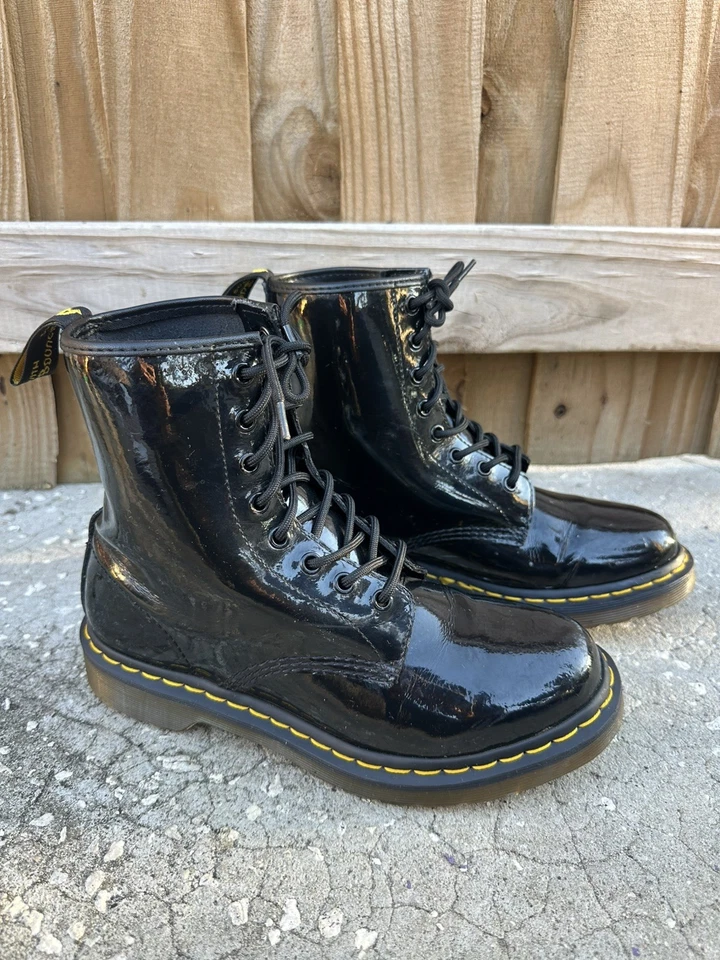 Dr. Martens 1460 Black Patent Leather Boots US M 8 US  L 9 - Image 3 of 4