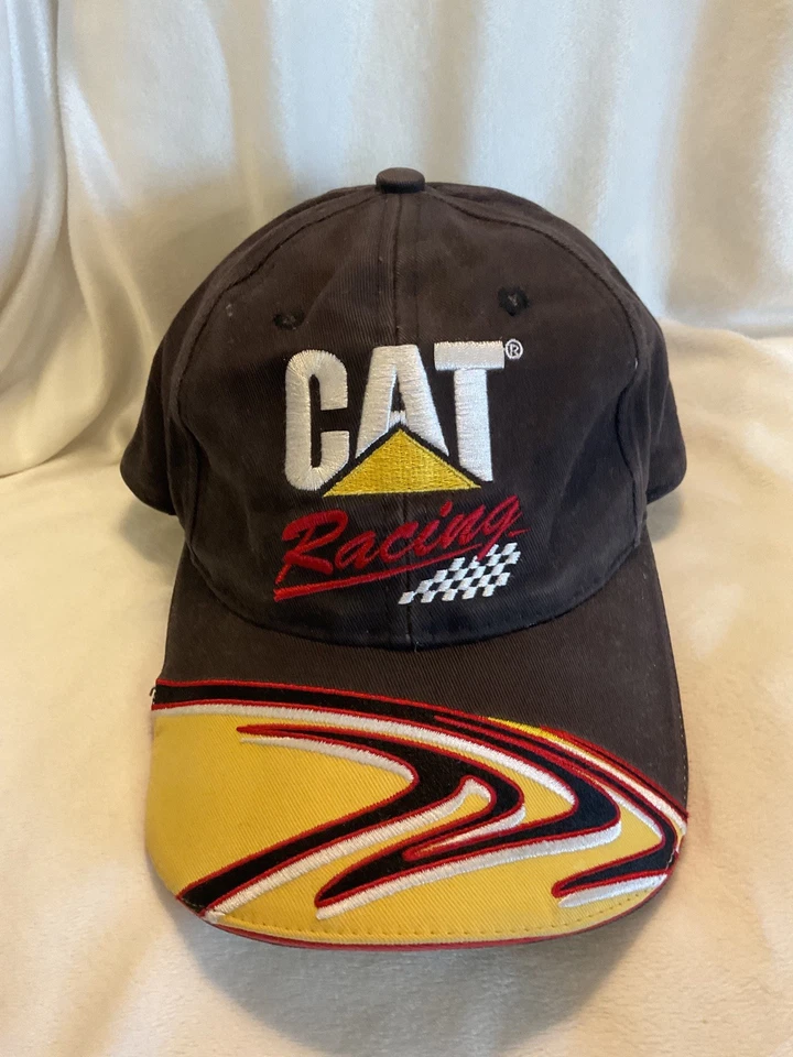 De colección Años 90 CAT RACING NASCAR Sombrero 22 Ward Burton Marrón Amarillo Snapback Gorra Sombrero Foto 4 de 4