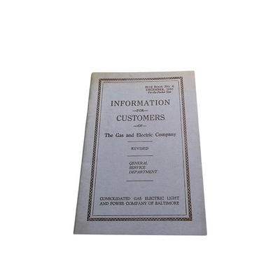 #ad Information for Customers Gas Electric Company Baltimore 1930 Brochure $49.99