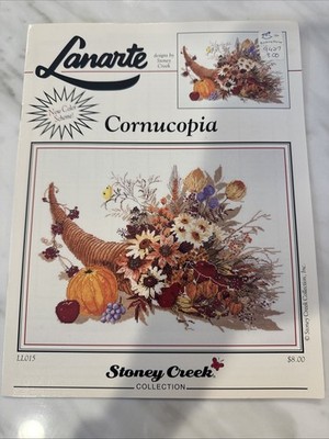 Lanarte OOP Cross Stitch Chart Book CORNUCOPIA (1995) Fall/thanksgiving Theme