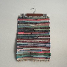 Set of 4 Woven Cotton Placemat Bright Colors 17.5"x13.5  Multicolor Boho