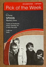 Spoon - Mystery Zone RARE promo Starbucks download card '10