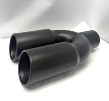 Dual 5 Outlet Exhaust Tip 4 Inlet 17 Long Matte Black Angle Cut Rolled Edge Dual 5 Outlet Exhaust Tip 4 Inlet 17 Long Matte Black Angle Cut Rolled Edge