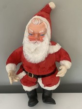 "Muñeco de peluche vintage de Navidad My Toy Rushton Like Santa Claus años 50 tamaño 25"""