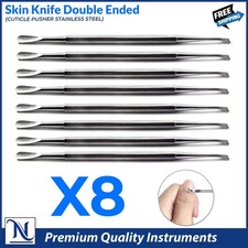 Cuticle  Nail Pusher Long Flat Skin Care Knife Finger Nail Cleaner Tool X8