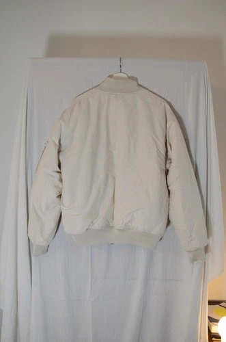 Nike Jordan Cream Padded MA-1 Bomber Jacket Quilted Lining Jumpman Sleeve image 6