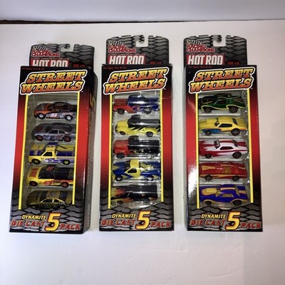 (3) VTG 98  Racing Champions Street Wheels Dynamit Die Cast 5 Pack #28,29,30 NEW