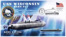 25-300, 2025, USS Wisconsin, Event Cover, Keel Laying, Pictorial Cancel, Manitow