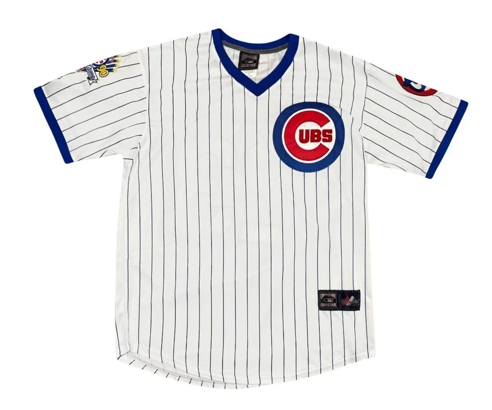 Camiseta deportiva Ryne Sandberg 1990 Chicago Cubs para hombre Home Cooperstown con parche All Star Foto 2 de 4