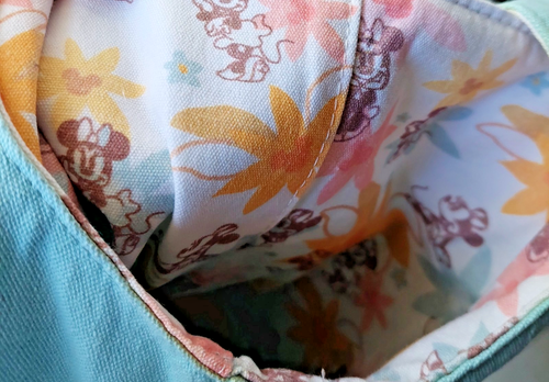 Disney Mickey & Minnie Mouse Blue Floral Crossbody Sling Bag CL - Picture 8 of 9