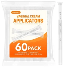60 PACK Disposable Vaginal Suppository Applicator for 1 Count (Pack of 60) 