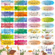 600 Bible Verse Stickers - Inspirational Christian Quotes for Journal & Gifts