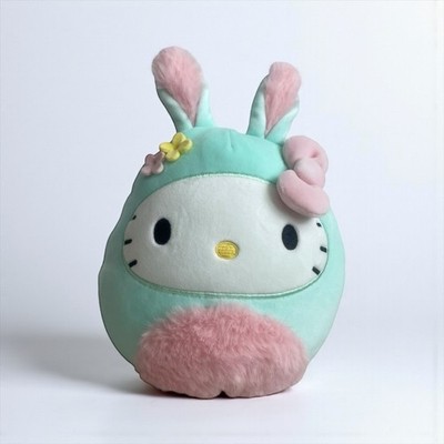 NWT Hello Kitty Blue & Pink Easter Bunny Squishmallows Stuffed Plush