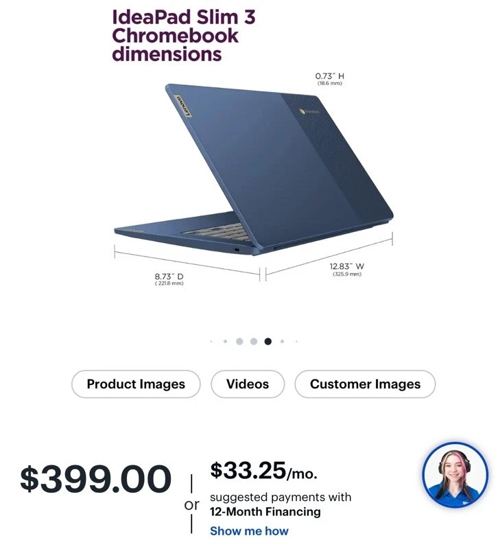 Lenovo - IdeaPad Slim 3 Chromebook Laptop - 14" Full HD Touchscreen Laptop - ... - Image 3 of 3