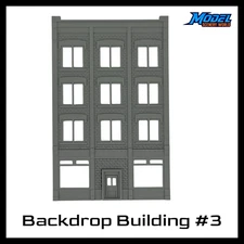 Backdrop Building BG #3 - HO Scale - Gray