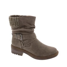 Life Stride Womens 7.5 M Ash Brown Katie Sweater Buckle Mid Calf Boots NIB LD9