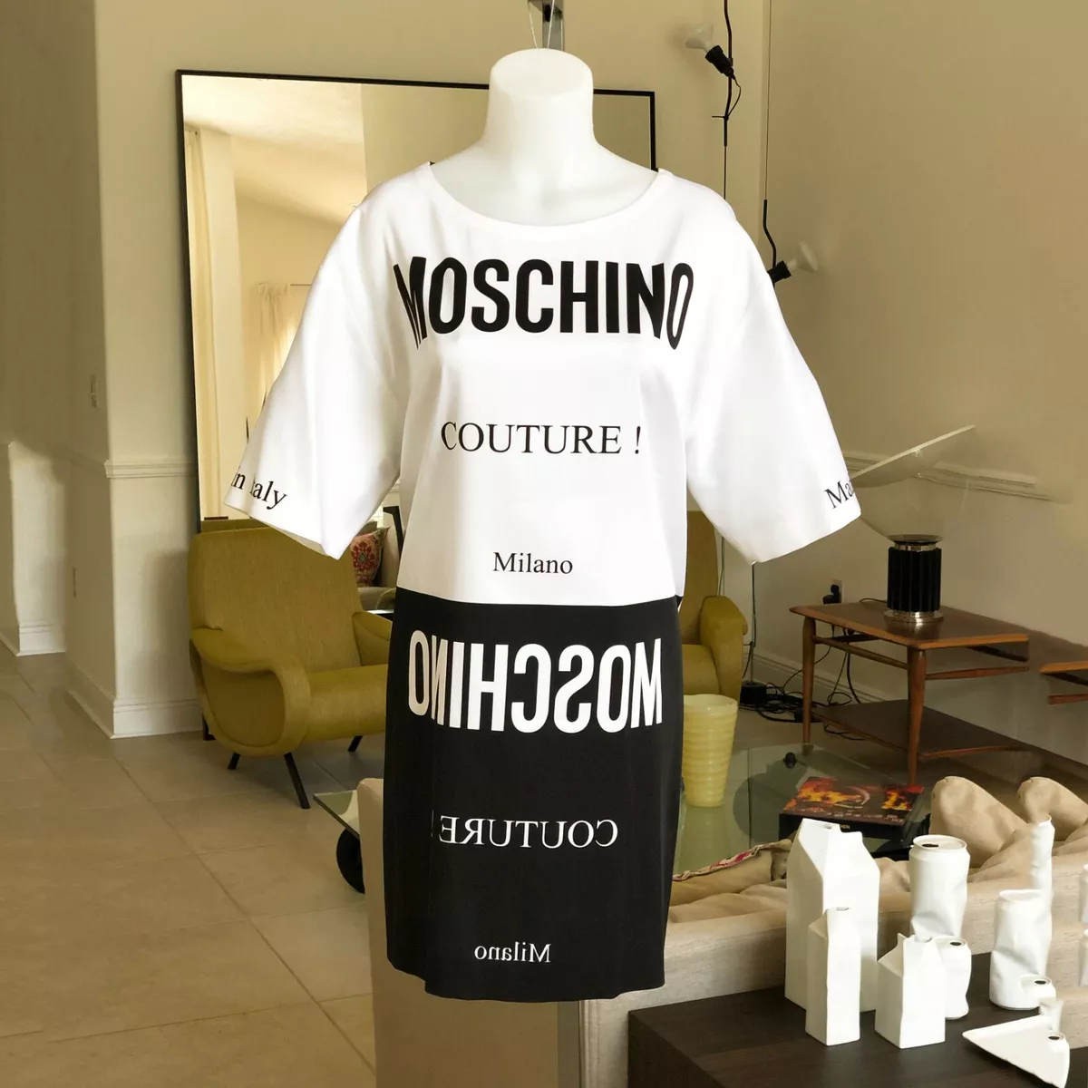 MOSCHINO COUTURE! Resort 2016 t-shirt dress size 42 Katy Perry & Ariana  Grande