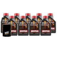 9L Motul 8100 ECO-CLEAN 0W-30 Wix Filter Motor Oil Change Kit API SN