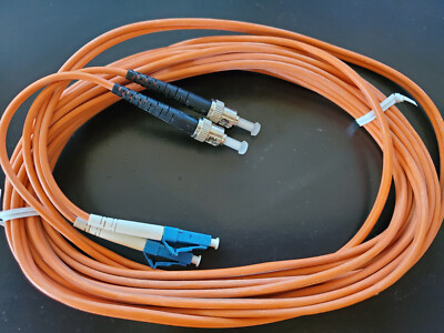 NEW 5m ST TO LC Duplex 50/125 Multimode Fiber Optic Patch Cable Orange LC-ST DX 