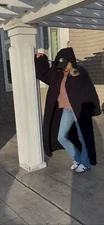 ONE OF A KIND HANDMADE LONG HOODED CHUNKY KNIT COAT SO WARM AND THICK!!!