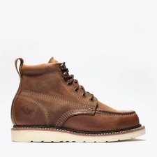 Botas de Trabajo Para Hombre Marrón Loco 6" Puntera Sin usar Cuero Puntera de Acero BAT-640 Talla 5-13 (D,M)