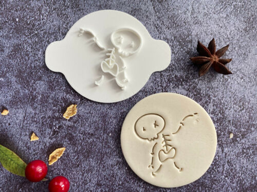Esqueleto | Halloween | Estampilla en relieve | ebs125 | Cupcake | Pastel de fondant - Imagen 1 de 12