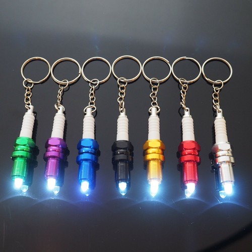 Spark Plug Keychain LED Light Key Chain Ring Car Parts Keyring Key Fob - Choose - Picture 4 of 16