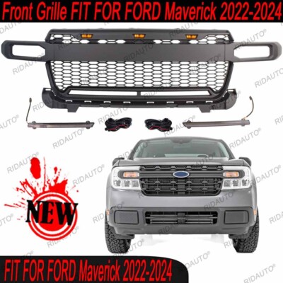 Front Grille With LED Fit For FORD Maverick 2022-2024+ Not Fit Model With Radar