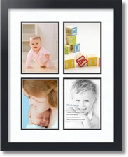 ArtToFrames Collage Mat Picture Photo Frame - 4 5x7" Openings in Satin Black 3
