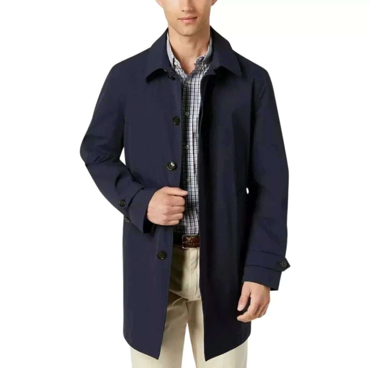 Lauren Ralph Lauren Mens Stanza Black Trench Raincoat Black Small -44R New $350