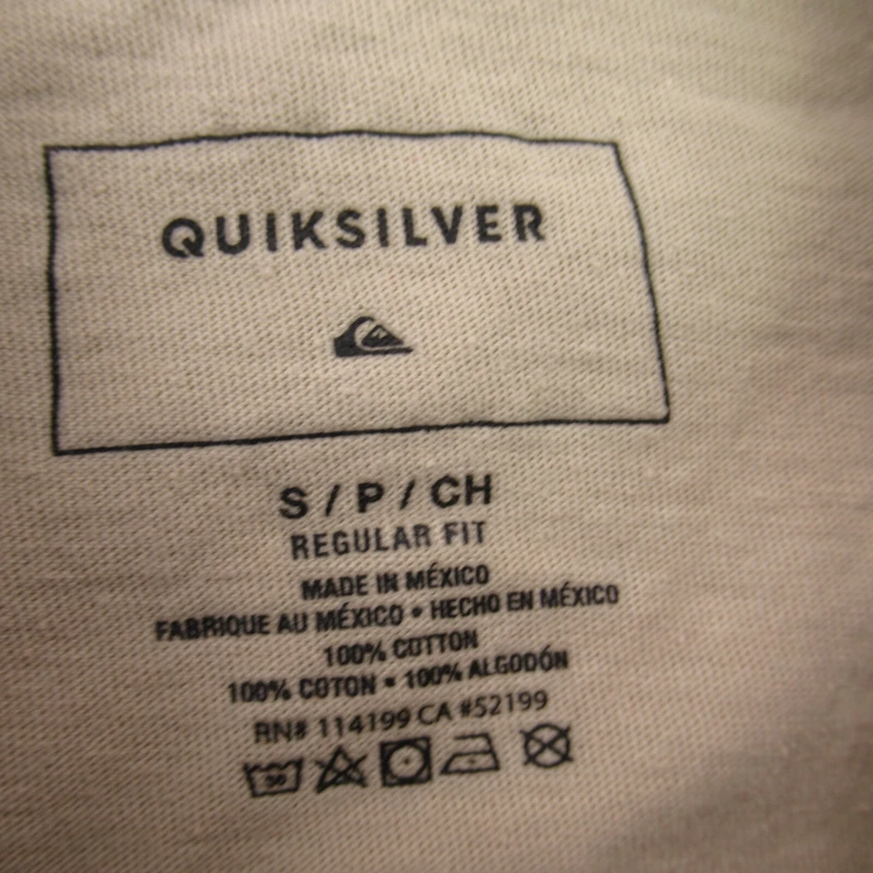 Camisa Quiksilver Niños Manga Corta Informal Cuello Redondo Pequeña Ligera Beige Foto 3 de 4