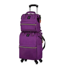 Luggage Set 2 Piece Nylon Lightweight Carry on Spinner Suitcase Set with Wheel