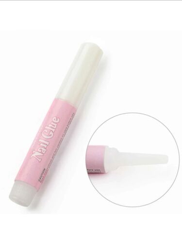 Press On Nails - 24pcs Short Squoval Pink Glossy Glitter Stick On False Nails - Picture 5 of 6