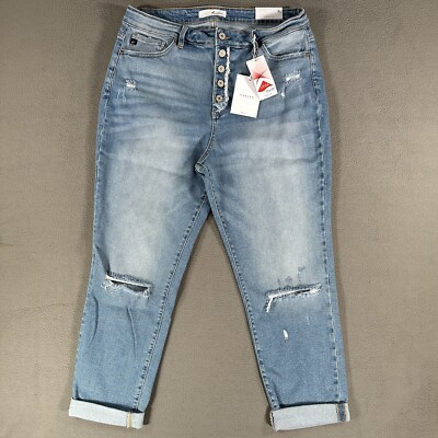 Kancan Jeans Womens XL Blue Tove Ultra High Rise Button Fly