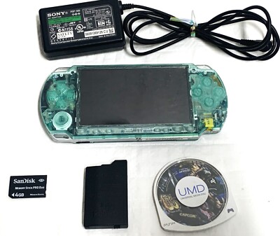 Sony PSP 2000 System w/ Charger  Clear Green color Region Free  Import Custom