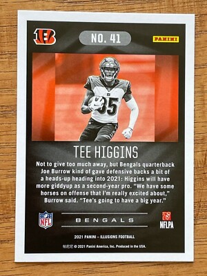 2021 PANINI ILLUSIONS FOOTBALL TEE HIGGINS CARD No.41