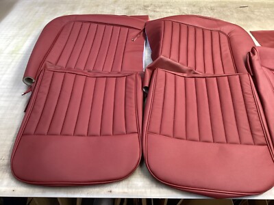 XK140 FHC Red Leather Seat Covers W/ EARLY Center Console Armrest