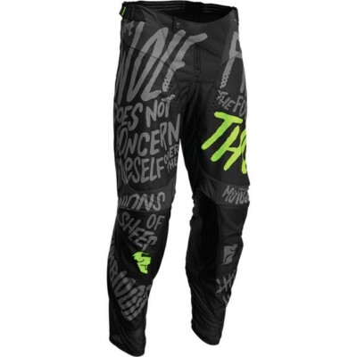 2022 THOR PULSE MOTOCROSS HOSE - ZÄHLEN SCHAF ANTHRAZIT ERWACHSENE 34'''' UVP £102,99 