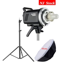 Godox MS300 2.4G Camera Studio Strobe Head Flash 95cm Bowens Softbox Light Stand