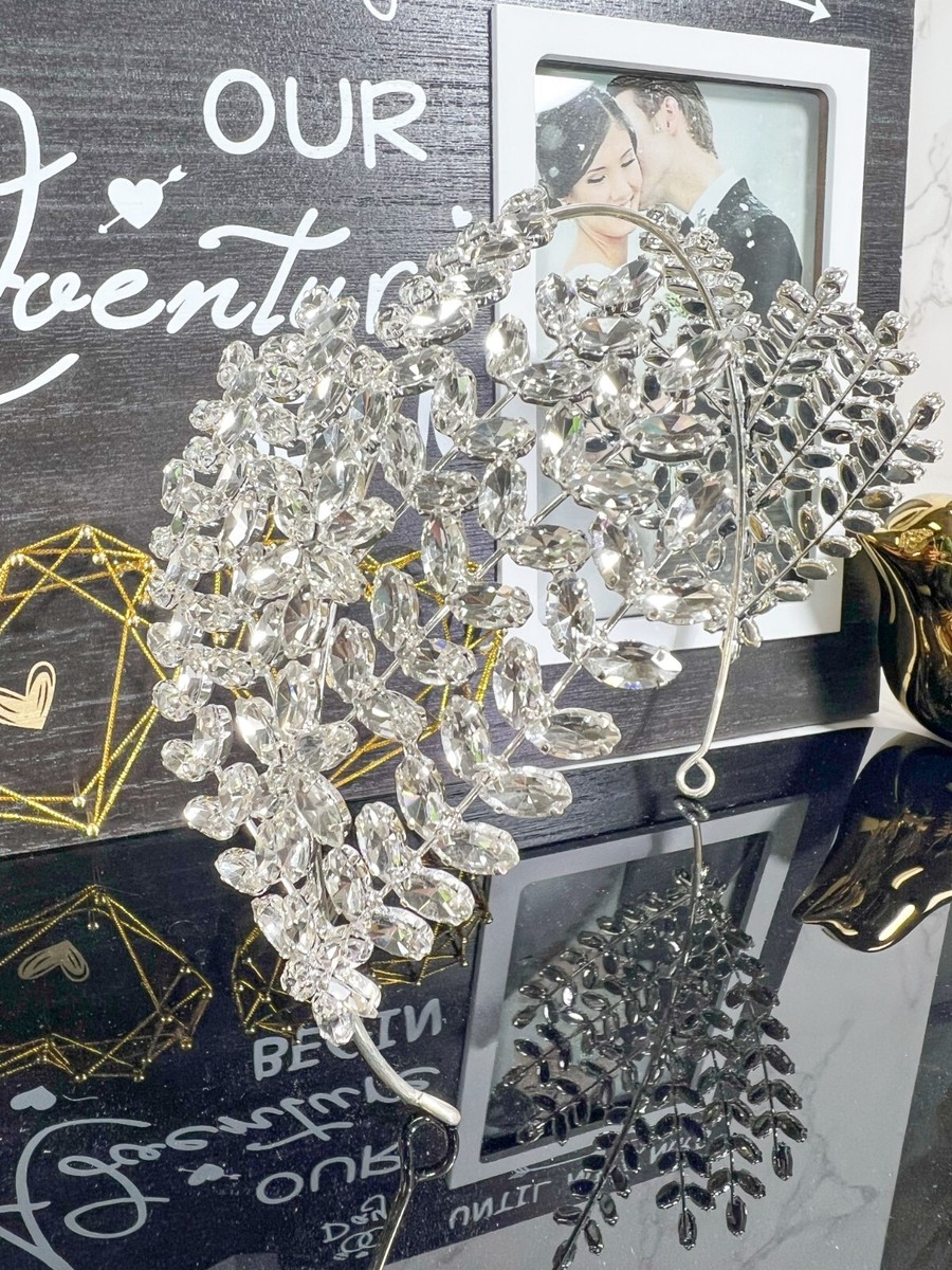 Crystal Bridal Tiara, Floral Wedding Tiara, Bridal Crown  display picture 3