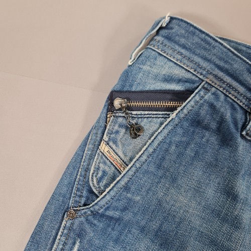 DIESEL Baggy Jeans Mens Blue W34 L32 Pheyo Loose Back Cinch Y2K Skater 0088K - Picture 4 of 14