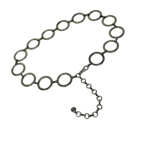 Cinturón Cadena Ajustable Vintage Tono Plata - Imagen 2 de 7