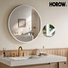 HOROW LED Specchio Bagno Specchio Rotondo con Illuminazione Touch Antiappannamento 60/80 CM