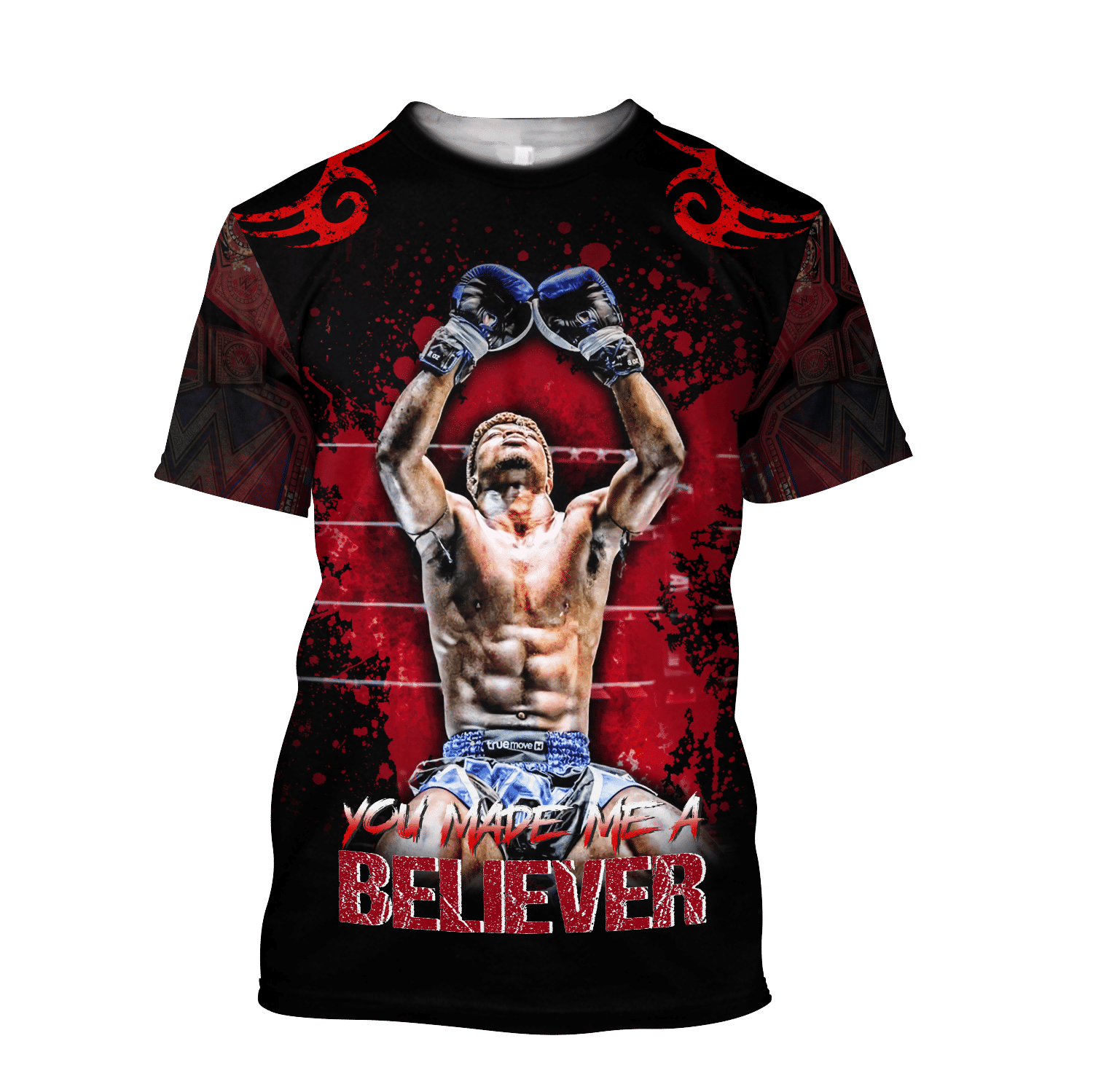 Believer Muaythai Kickboxing 3D Printed T-shirt , High-Quality 3D T-shirt