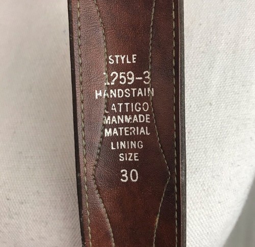 Latigo Ledergürtel Vintage handgebeizt bestickte Details Gr. 30 Bohemian - Bild 8 von 8