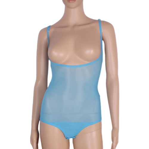 Women Belly Dance Body Stocking Sleeveless Stretch Mesh Sling Leotard Bodysuit - Picture 5 of 22